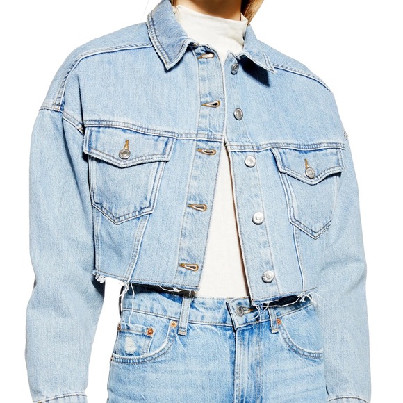 Topshop Jackets & Blazers - TOPSHOP CROPPED DENIM JACKET